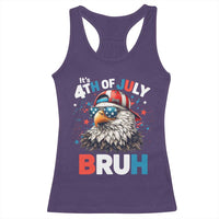 Funny Eagle It's 4th Of July Bruh Racerback Tank Top Patriotic Bald Eagle American Flag - Wonder Print Shop