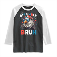 Funny Eagle It's 4th Of July Bruh Raglan Shirt Patriotic Bald Eagle American Flag - Wonder Print Shop