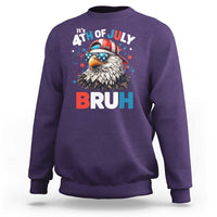 Funny Eagle It's 4th Of July Bruh Sweatshirt Patriotic Bald Eagle American Flag - Wonder Print Shop