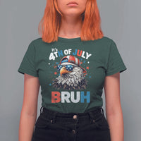 Funny Eagle It's 4th Of July Bruh T Shirt For Women Patriotic Bald Eagle American Flag - Wonder Print Shop