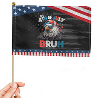 Funny Eagle It's 4th Of July Bruh Patriotic Handheld Flag Patriotic Bald Eagle American Flag