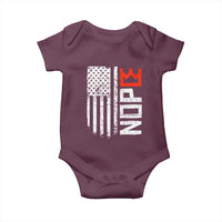 Funny Nope No Kings Vintage American Flag Baby Onesie - Wonder Print Shop