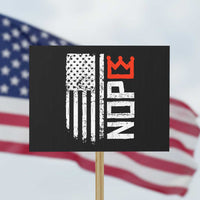 Funny Nope No Kings Vintage American Flag Protest Sign - Wonder Print Shop