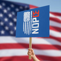 Funny Nope No Kings Vintage American Flag Protest Sign - Wonder Print Shop