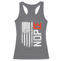 Funny Nope No Kings Vintage American Flag Racerback Tank Top - Wonder Print Shop