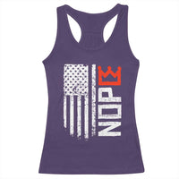 Funny Nope No Kings Vintage American Flag Racerback Tank Top - Wonder Print Shop