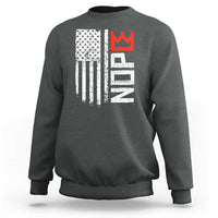 Funny Nope No Kings Vintage American Flag Sweatshirt - Wonder Print Shop