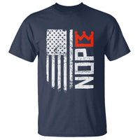 Funny Nope No Kings Vintage American Flag T Shirt - Wonder Print Shop