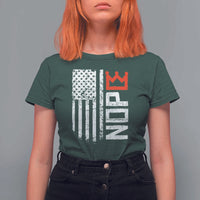 Funny Nope No Kings Vintage American Flag T Shirt For Women - Wonder Print Shop