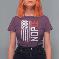 Funny Nope No Kings Vintage American Flag T Shirt For Women - Wonder Print Shop