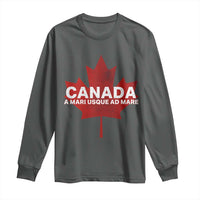 Funny Canada A Mari Usque Ad Mare Long Sleeve Shirt Canadian Flag Patriotic - Wonder Print Shop