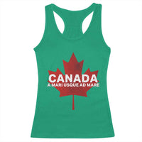 Funny Canada A Mari Usque Ad Mare Racerback Tank Top Canadian Flag Patriotic - Wonder Print Shop