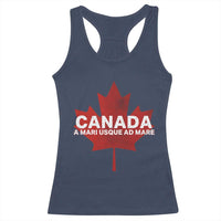 Funny Canada A Mari Usque Ad Mare Racerback Tank Top Canadian Flag Patriotic - Wonder Print Shop