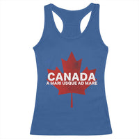 Funny Canada A Mari Usque Ad Mare Racerback Tank Top Canadian Flag Patriotic - Wonder Print Shop