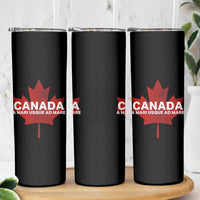 Funny Canada A Mari Usque Ad Mare Skinny Tumbler Canadian Flag Patriotic - Wonder Print Shop