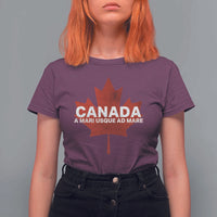 Funny Canada A Mari Usque Ad Mare T Shirt For Women Canadian Flag Patriotic - Wonder Print Shop