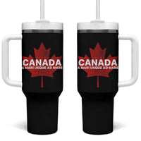 Funny Canada A Mari Usque Ad Mare Tumbler With Handle Canadian Flag Patriotic - Wonder Print Shop