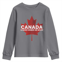 Funny Canada A Mari Usque Ad Mare Youth Sweatshirt Canadian Flag Patriotic - Wonder Print Shop