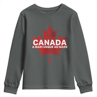 Funny Canada A Mari Usque Ad Mare Youth Sweatshirt Canadian Flag Patriotic - Wonder Print Shop