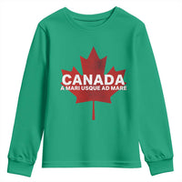 Funny Canada A Mari Usque Ad Mare Youth Sweatshirt Canadian Flag Patriotic - Wonder Print Shop