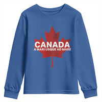 Funny Canada A Mari Usque Ad Mare Youth Sweatshirt Canadian Flag Patriotic - Wonder Print Shop
