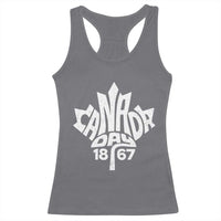 Funny Proud Canadian Canada Day 1867 Racerback Tank Top Vintage Maple Leaf - Wonder Print Shop