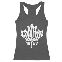Funny Proud Canadian Canada Day 1867 Racerback Tank Top Vintage Maple Leaf - Wonder Print Shop