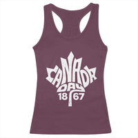 Funny Proud Canadian Canada Day 1867 Racerback Tank Top Vintage Maple Leaf - Wonder Print Shop