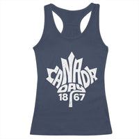 Funny Proud Canadian Canada Day 1867 Racerback Tank Top Vintage Maple Leaf - Wonder Print Shop