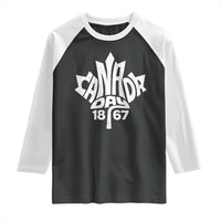 Funny Proud Canadian Canada Day 1867 Raglan Shirt Vintage Maple Leaf - Wonder Print Shop