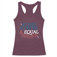 Stars Stripes And Equal Rights Racerback Tank Top 4th Of July Liberal American - Wonder Print Shop