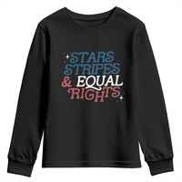 Stars Stripes And Equal Rights Youth Sweatshirt 4th Of July Liberal American - Wonder Print Shop