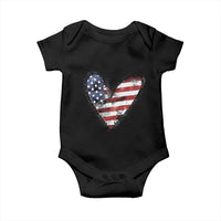 4th of July American Flag Heart USA Patriotic Baby Onesie - Wonder Print Shop