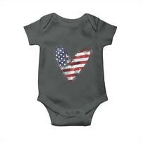 4th of July American Flag Heart USA Patriotic Baby Onesie - Wonder Print Shop