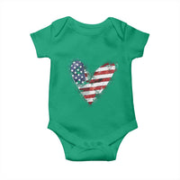 4th of July American Flag Heart USA Patriotic Baby Onesie - Wonder Print Shop