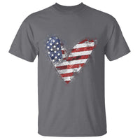 4th of July American Flag Heart USA Patriotic T Shirt - Wonder Print Shop