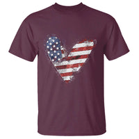 4th of July American Flag Heart USA Patriotic T Shirt - Wonder Print Shop