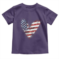 4th of July American Flag Heart USA Patriotic Toddler T Shirt - Wonder Print Shop