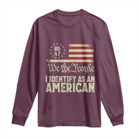 Funny 8647 I Identify As An American Long Sleeve Shirt American Flag - Wonder Print Shop