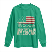 Funny I Identify As An American Long Sleeve Shirt 4th Of July American Flag - Wonder Print Shop