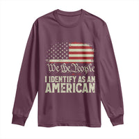 Funny I Identify As An American Long Sleeve Shirt 4th Of July American Flag - Wonder Print Shop