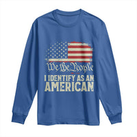 Funny I Identify As An American Long Sleeve Shirt 4th Of July American Flag - Wonder Print Shop