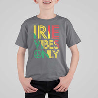Irie Vibes Only T Shirt For Kid Rasta Reggae Roots Flag Music - Wonder Print Shop