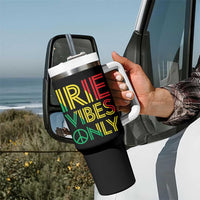 Irie Vibes Only Tumbler With Handle Rasta Reggae Roots Flag Music - Wonder Print Shop
