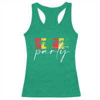 Reggae Party Racerback Tank Top Rastafari Jamaican Palm Tree Music - Wonder Print Shop