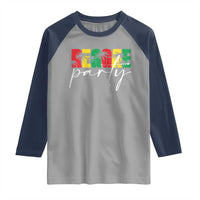 Reggae Party Raglan Shirt Rastafari Jamaican Palm Tree Music - Wonder Print Shop