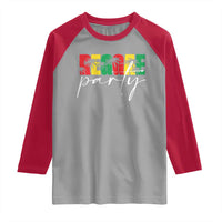Reggae Party Raglan Shirt Rastafari Jamaican Palm Tree Music - Wonder Print Shop