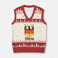 Funny German Eagle V-Neck Knit Sweater Vest Vintage Nein No Germany Souvenir Oktoberfest - Wonder Print Shop