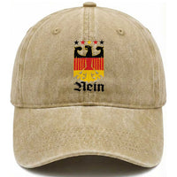Funny German Eagle Washed Cotton Baseball Cap Vintage Nein No Germany Souvenir Oktoberfest