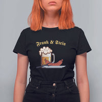 Funny Frank & Stein T Shirt For Women German Beer Drinking Oktoberfest Sausage - Wonder Print Shop